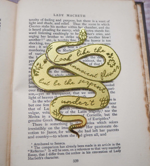 Lady Macbeth Brass Bookmark
