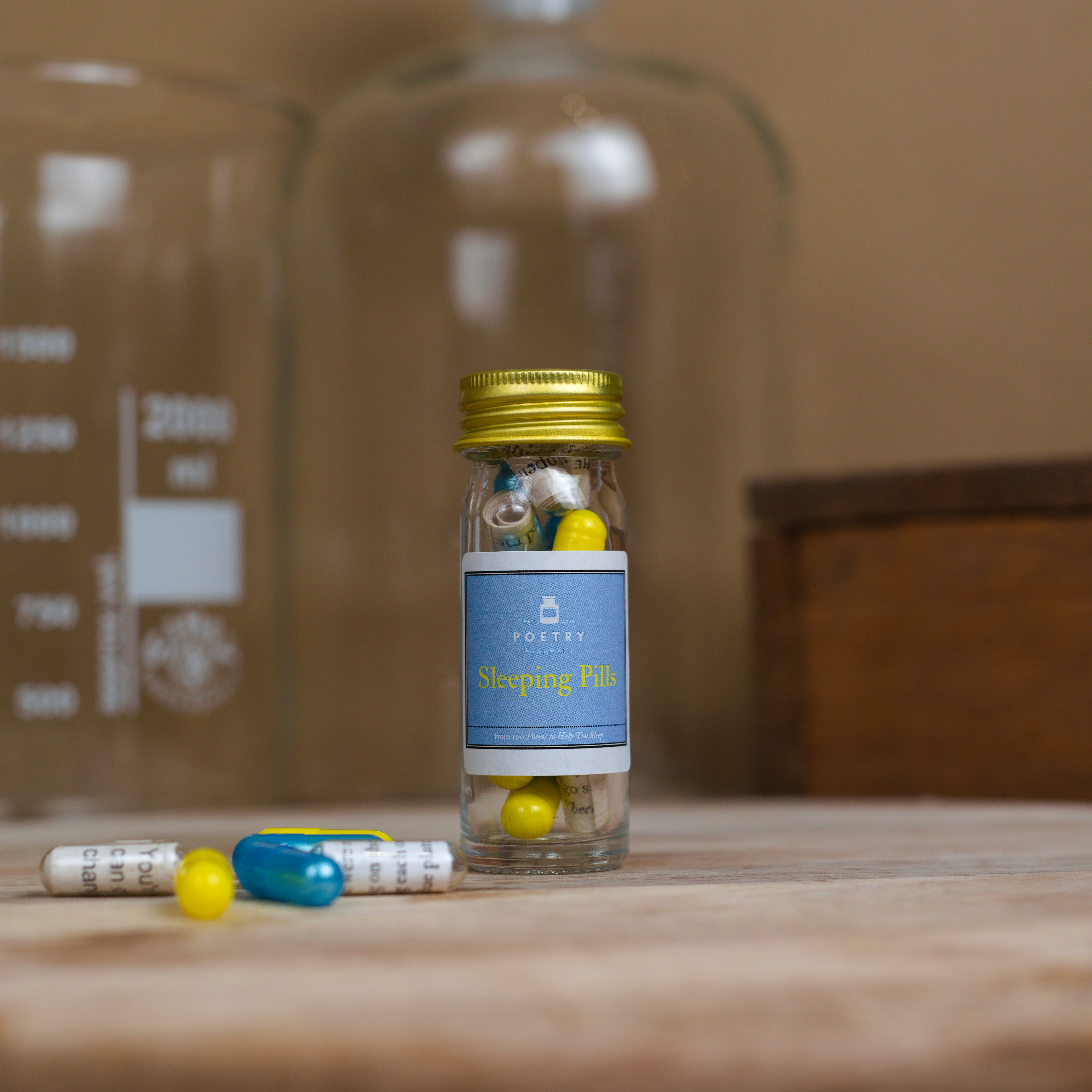 Sleeping Pills-Small Pill Bottle-The Poetry Pharmacy