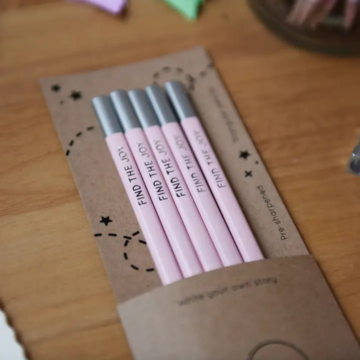 Find the Joy - pack of five pencils-Stationery-The Poetry Pharmacy