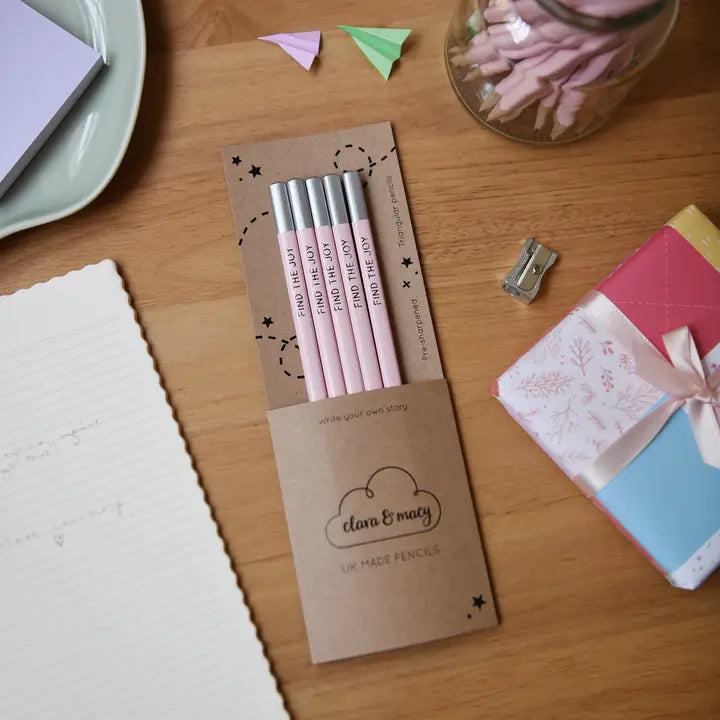 Find the Joy - pack of five pencils-Stationery-The Poetry Pharmacy