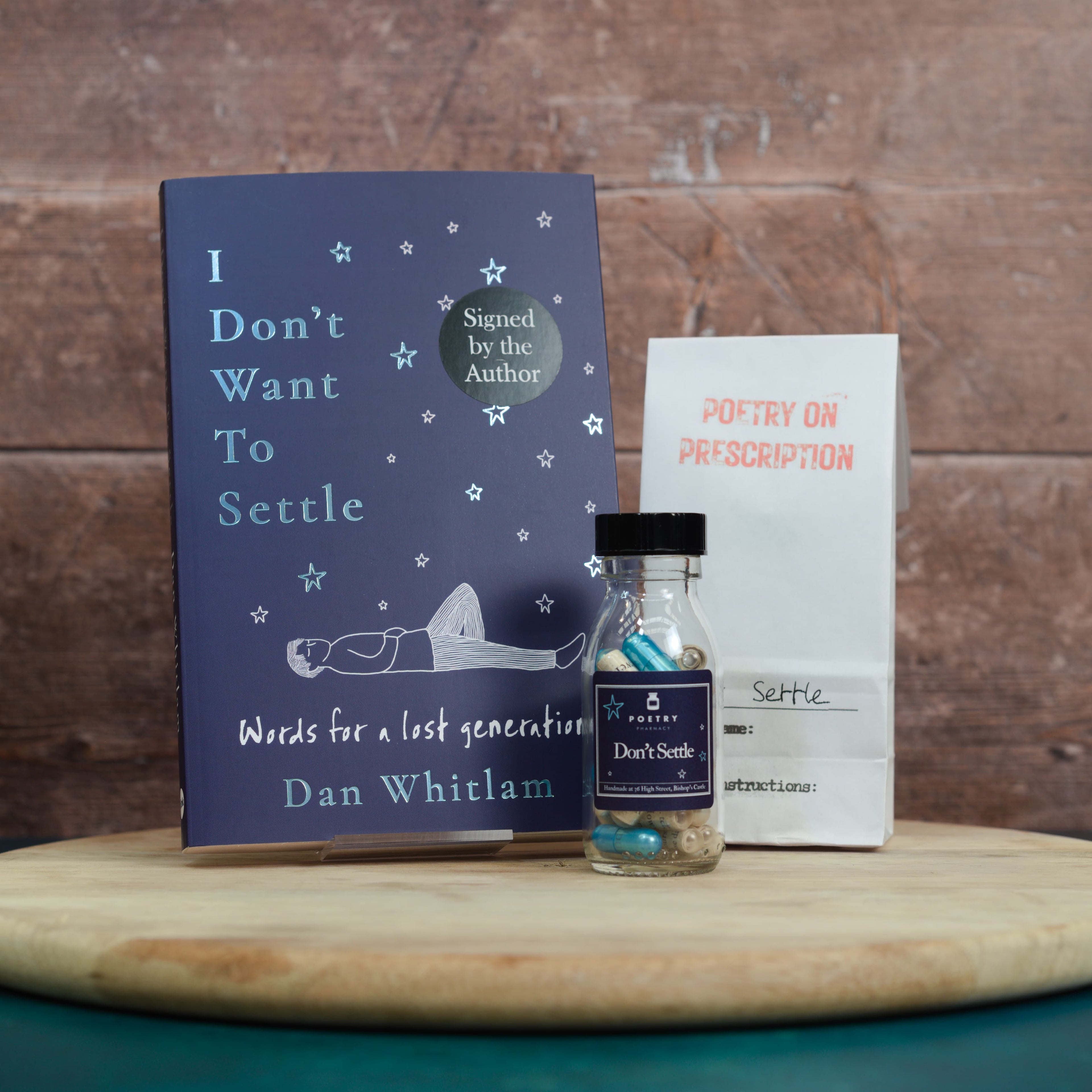 Don't Settle - Book (Signed) + Pill Bottle bundle