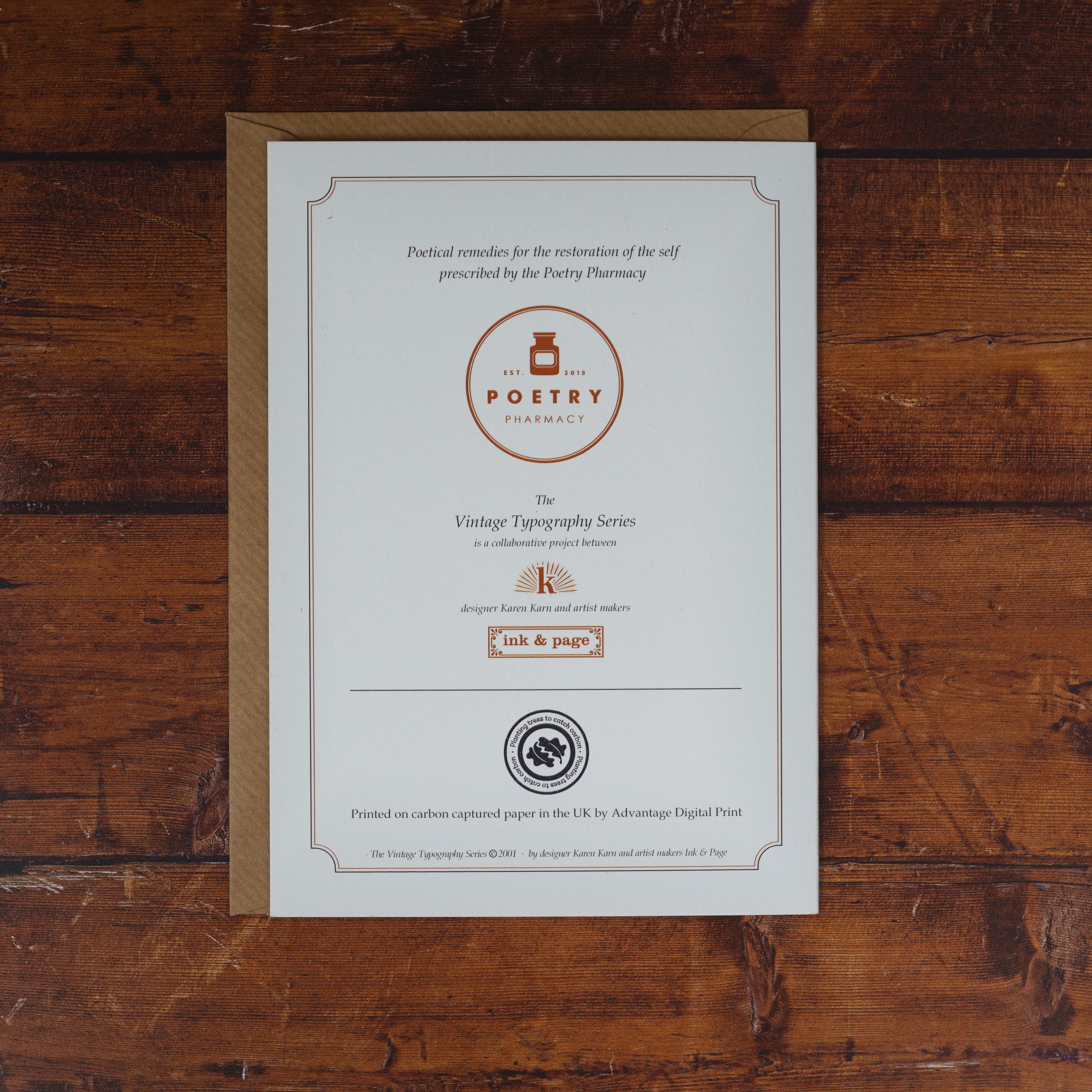 Poetry Pharmacy Card - Becoming