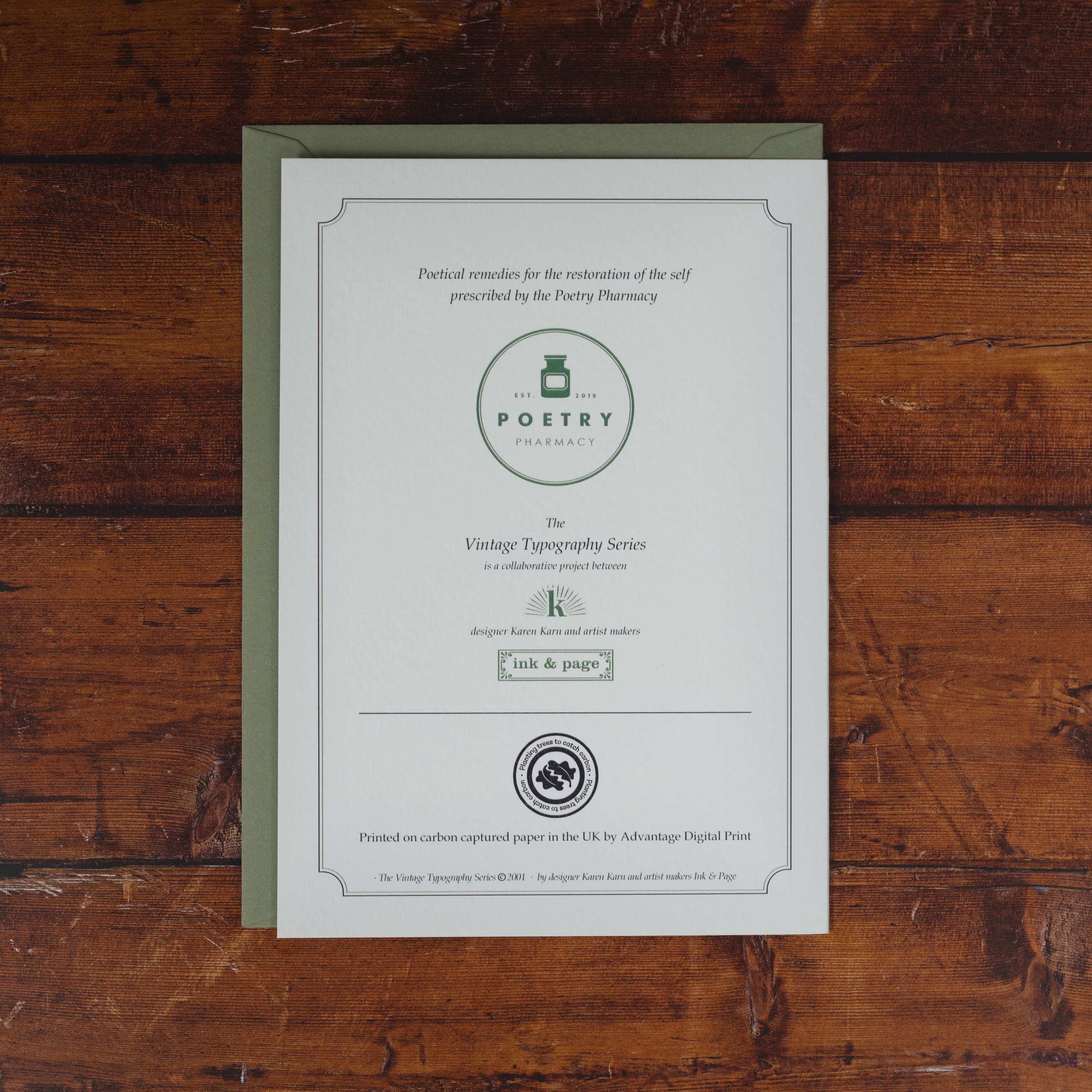 Poetry Pharmacy Card - Calm