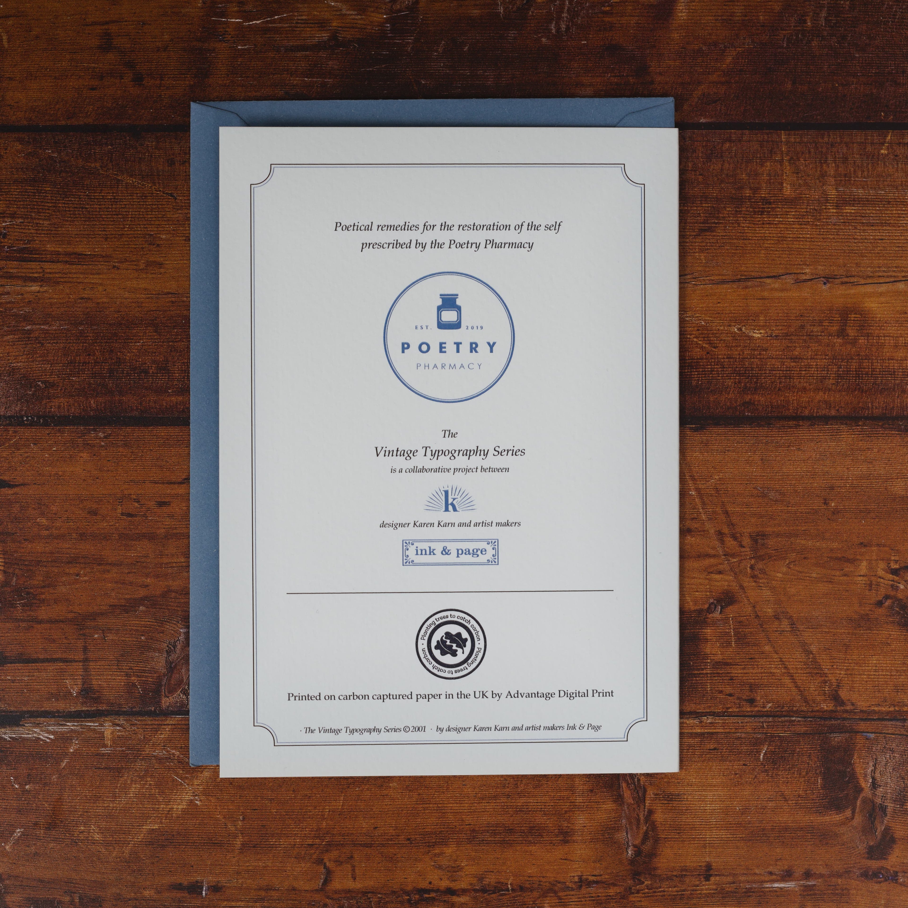 Poetry Pharmacy Card - Comfort