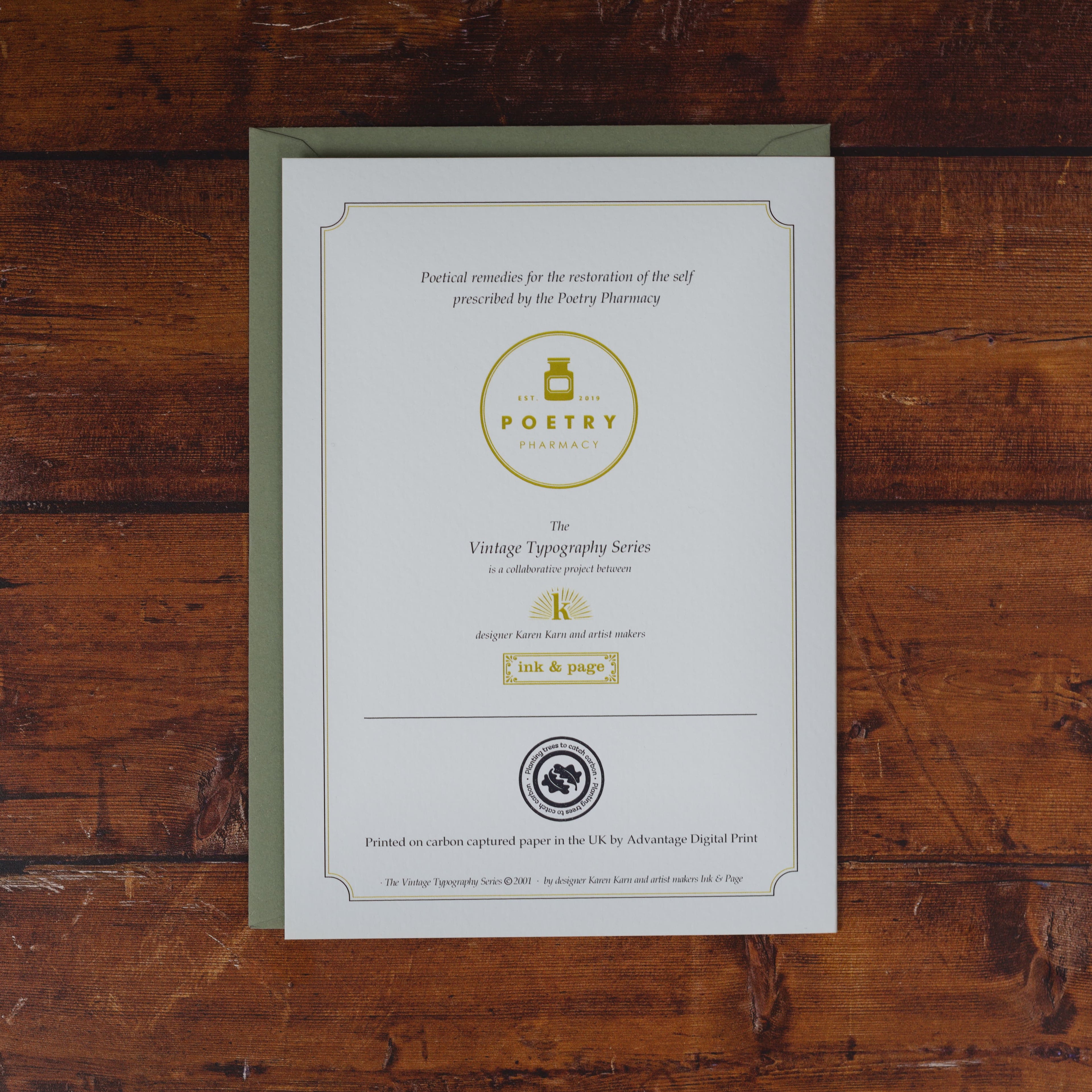 Poetry Pharmacy Card - Inspiration