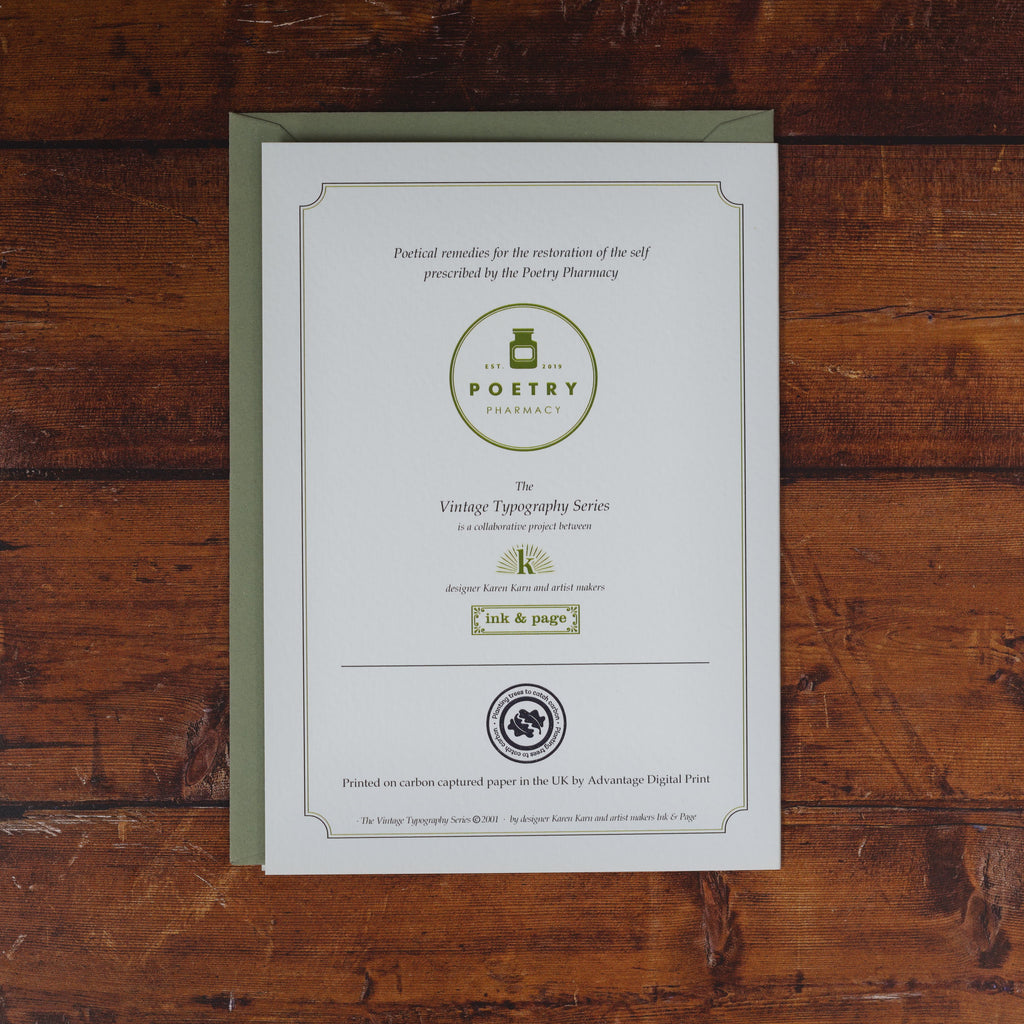 Poetry Pharmacy Card - Wild Remedy