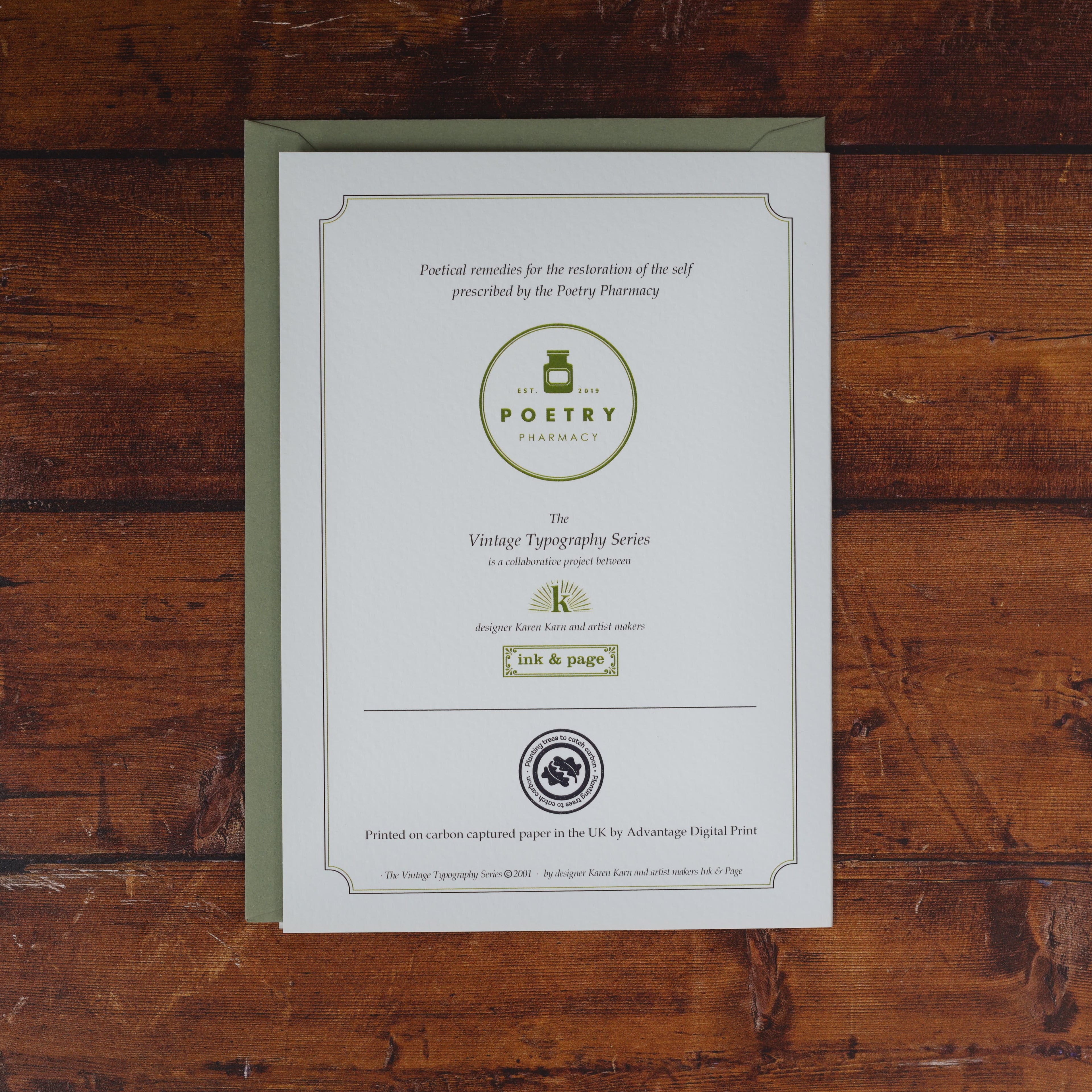 Poetry Pharmacy Card - Wild Remedy